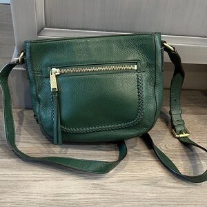 Cole Haan Forest Green Leather Crossbody with Gold Hardware